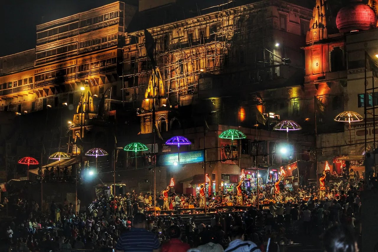 Ganga Aarti at Ganga river in Varanasi Banaras